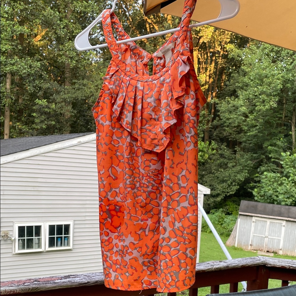 Banana Republic Orange Ruffle Blouse